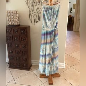 Gypsy 05 silk tie dye maxi dress strapless